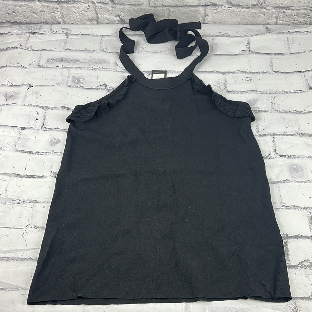 City Chic Black Ruffle Tank Top Size 18 M NWT